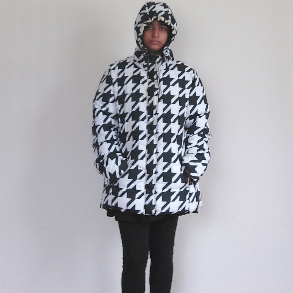 Puffer jacket houndstooth